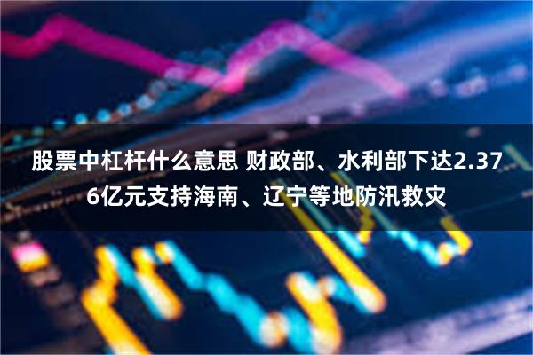 股票中杠杆什么意思 财政部、水利部下达2.376亿元支持海南、辽宁等地防汛救灾