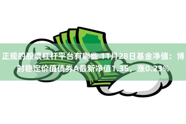 正规的股票杠杆平台有哪些 11月28日基金净值：博时稳定价值债券A最新净值1.35，涨0.23%