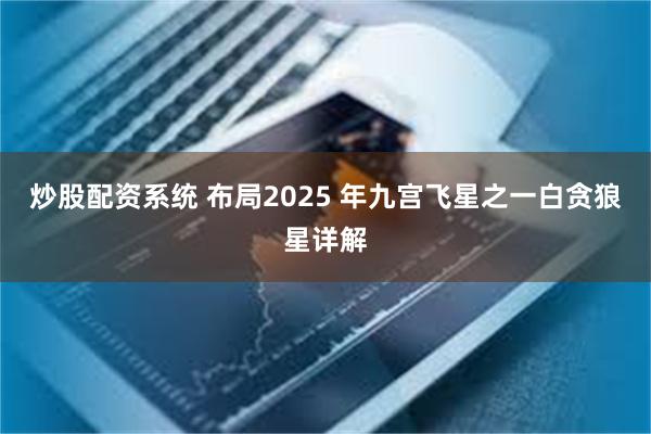 炒股配资系统 布局2025 年九宫飞星之一白贪狼星详解