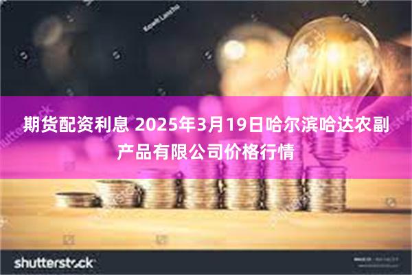 期货配资利息 2025年3月19日哈尔滨哈达农副产品有限公司价格行情